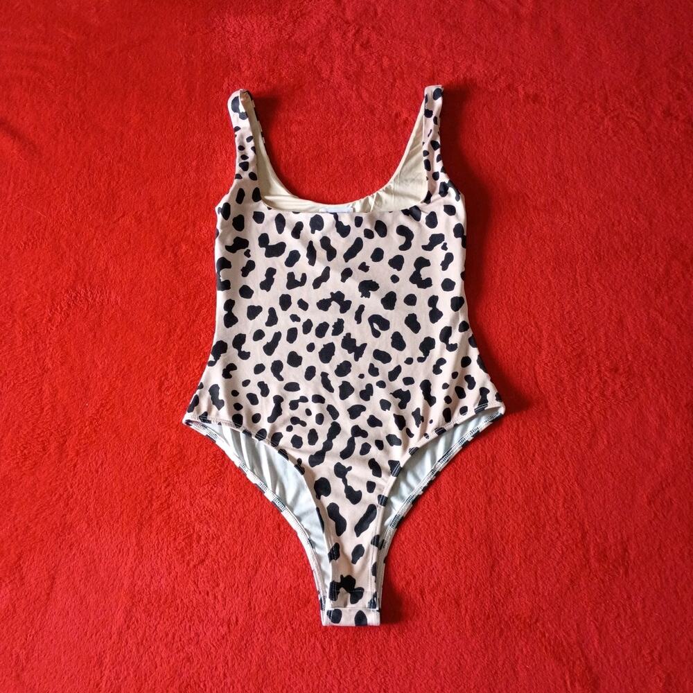 Princess Polly One Peice Womens Swimsuit M Leopard Print High-rise Cheeky